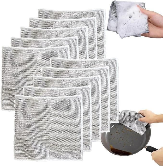 Multipurpose Wire Dishwashing Rags for Wet and Dry (Pack of 10)